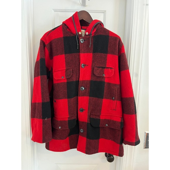 Johnson Woolen Mills Other - Vintage Johnson Woolen Mills Red Black Buffalo Plaid Wool Hunting‎ Jacket